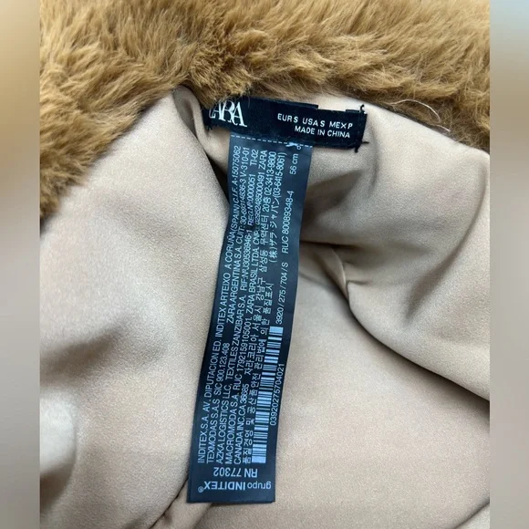 NEW ZARA Brown Faux Fur Oversized Bucket Hat sz S - Picture 6 of 6